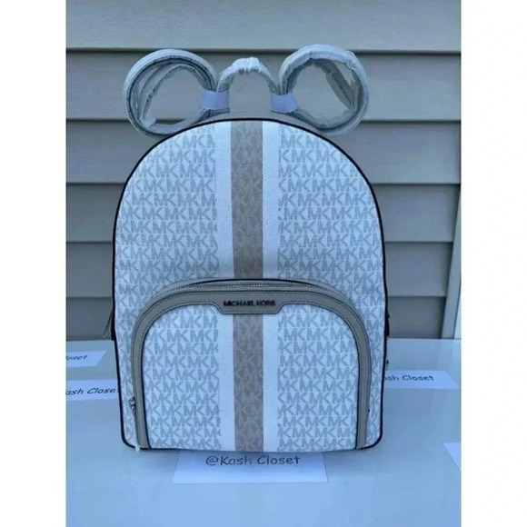 Michael Kors MK Jaycee Large Pocket Backpack - Lt Sand Multi - Picture 1 of 12